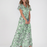 Ismeria™ | Maxi Chiffon Dress with Floral Print