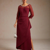 Fitted midi dress with draping