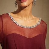 Fitted midi dress with draping