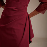 Fitted midi dress with draping