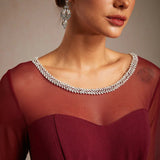 Fitted midi dress with draping