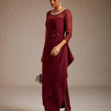 Fitted midi dress with draping