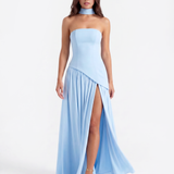 Strapless Long Dress with Slit