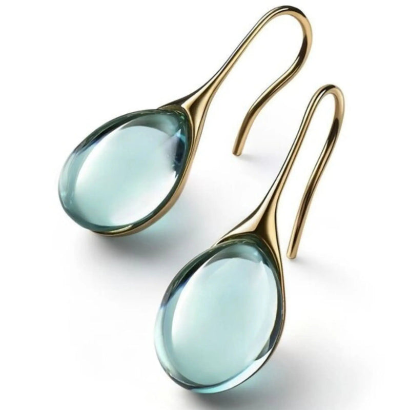 Kristýna - Hanging Crystal Earrings in Gold and Silver