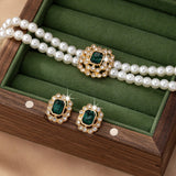 LOVE | Pearl & Emerald Jewelry Set
