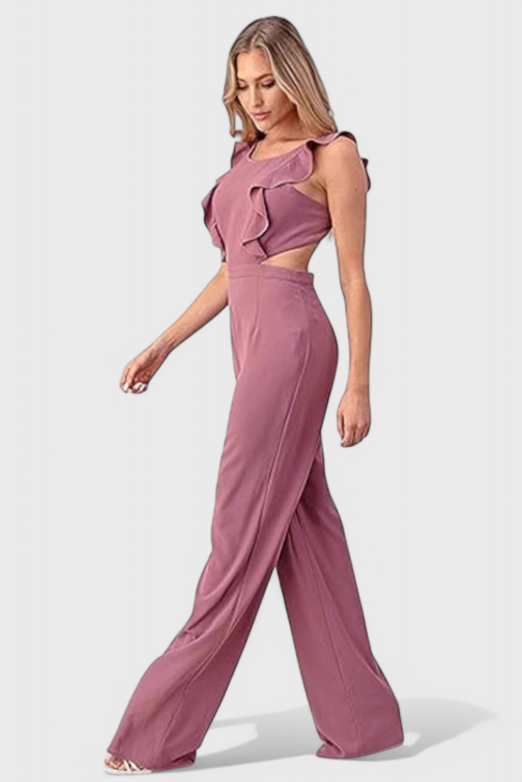 Chantal Jumpsuit with Cut and Ruffles