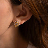 Theresa – Gold Earrings with Radiant Flowers