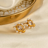 Theresa – Gold Earrings with Radiant Flowers