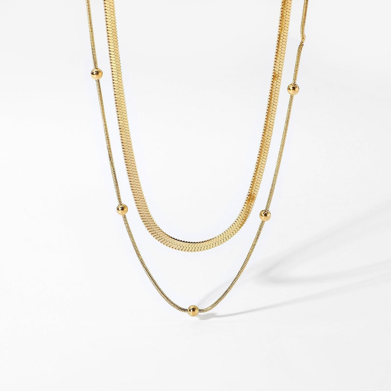 Klara – Double Layer Gold Collar with Modern Shine