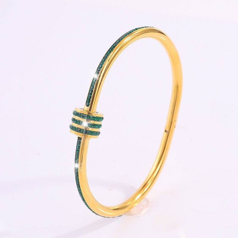 Green Tessandra Virelli Bracelet with Gold Details
