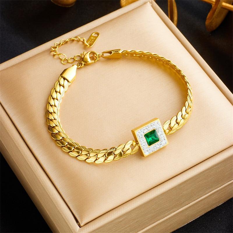 TIRENA | Gold Bracelet with Emerald