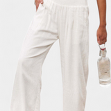 Alexia Cotton and Linen Pants with Fluid Cut and Natural Elegance