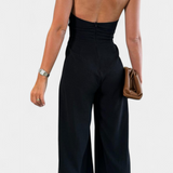 Jessica Mono Halter Crossback with Open Back and Wide Leg