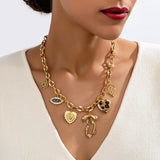 Lena – Gold Necklace with Stone Accents