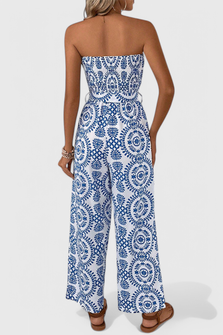 Abeni Printed Sleeveless Jumpsuit