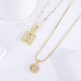 PRINCESS | Initial Letter Pavé Necklace Gold