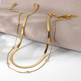 Klara – Double Layer Gold Collar with Modern Shine