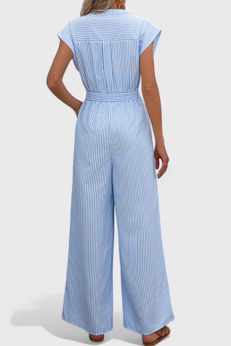 Inés Wide-Leg Striped Jumpsuit