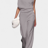 Etta Asymmetrical Fluid Leg Jumpsuit