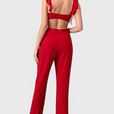 Chantal Jumpsuit with Cut and Ruffles