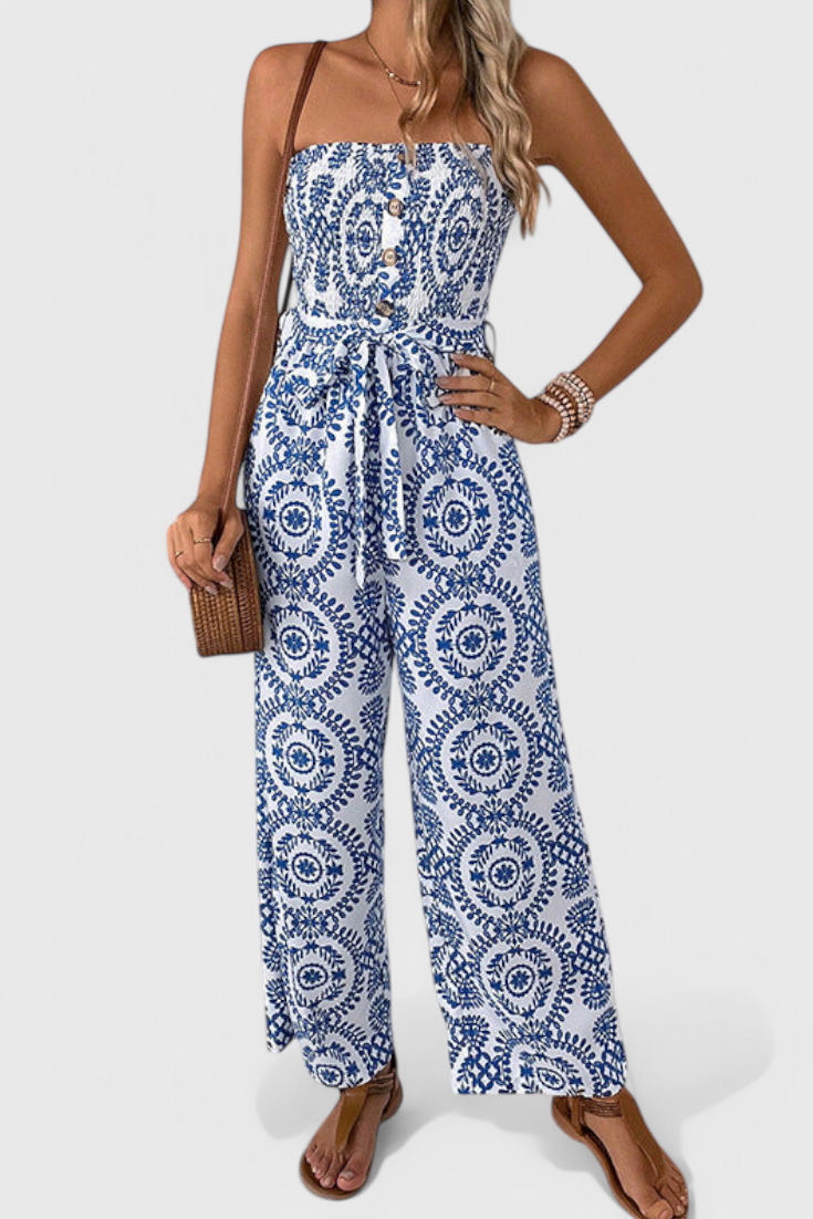 Abeni Printed Sleeveless Jumpsuit