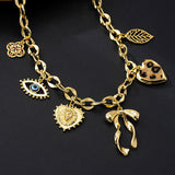 Lena – Gold Necklace with Stone Accents
