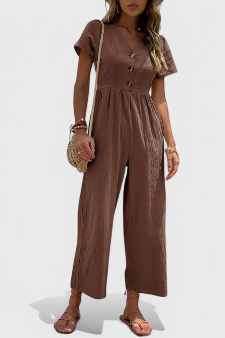 Camila Jumpsuit with Front Buttons