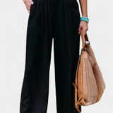 Alexia Cotton and Linen Pants with Fluid Cut and Natural Elegance