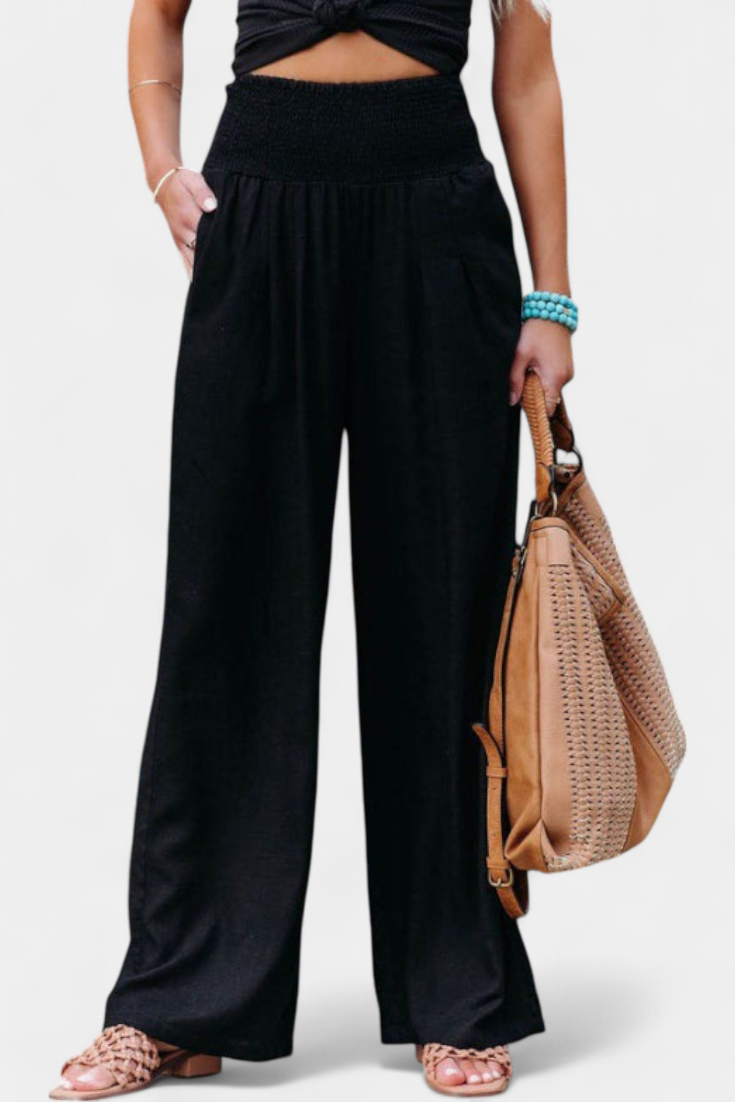 Alexia Cotton and Linen Pants with Fluid Cut and Natural Elegance