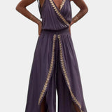 Donatila Unique Jumpsuit with Golden Details and Open Leg