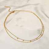 Helena – Delicate Gold Necklace with Geometric Pendant.
