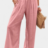 Alexia Cotton and Linen Pants with Fluid Cut and Natural Elegance