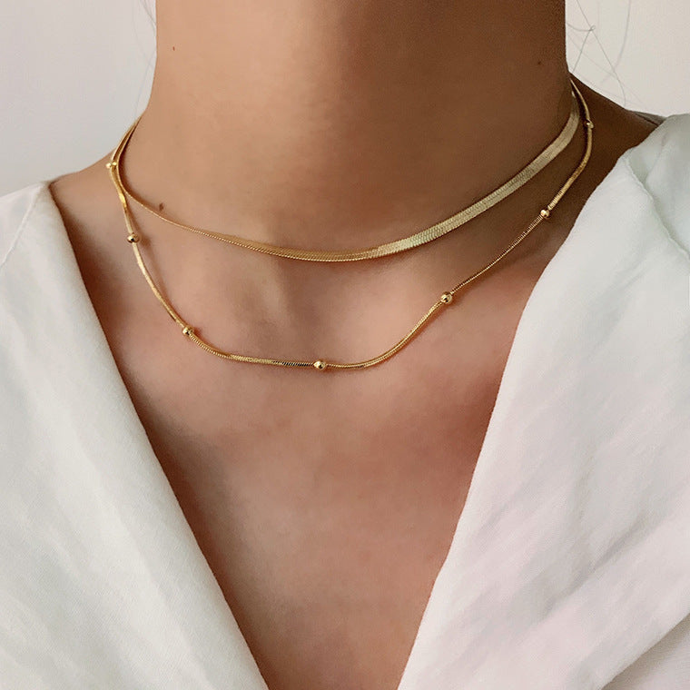 Klara – Double Layer Gold Collar with Modern Shine