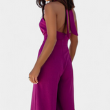 Jessica Mono Halter Crossback with Open Back and Wide Leg