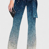 Cintia Asymmetrical Jumpsuit with Gradient Sparkles
