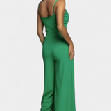 Prescillia Jumpsuit with Spaghetti Straps and Leg Opening
