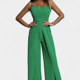 Prescillia Jumpsuit with Spaghetti Straps and Leg Opening