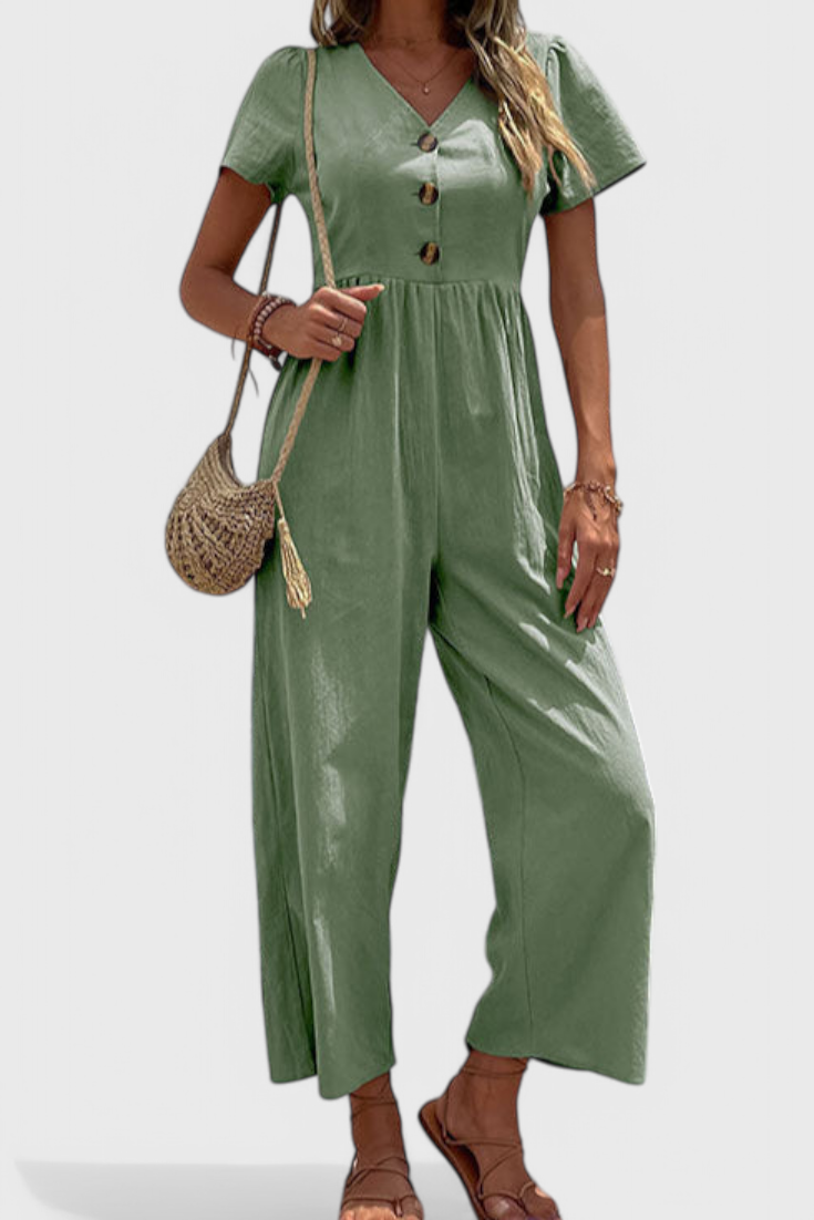 Camila Jumpsuit with Front Buttons