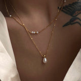 Rosa - Classic Style Thin Gold Necklace