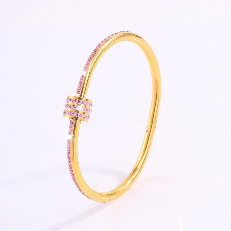 Tessandra Virelli Pink Bracelet with Gold Details