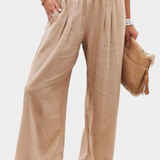 Alexia Cotton and Linen Pants with Fluid Cut and Natural Elegance