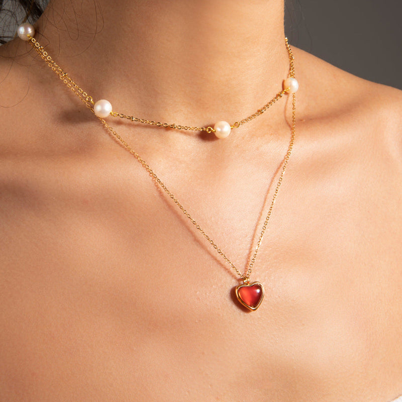 Marlena – Elegant necklace with a sparkling drop pendant