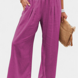 Alexia Cotton and Linen Pants with Fluid Cut and Natural Elegance