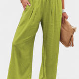 Alexia Cotton and Linen Pants with Fluid Cut and Natural Elegance