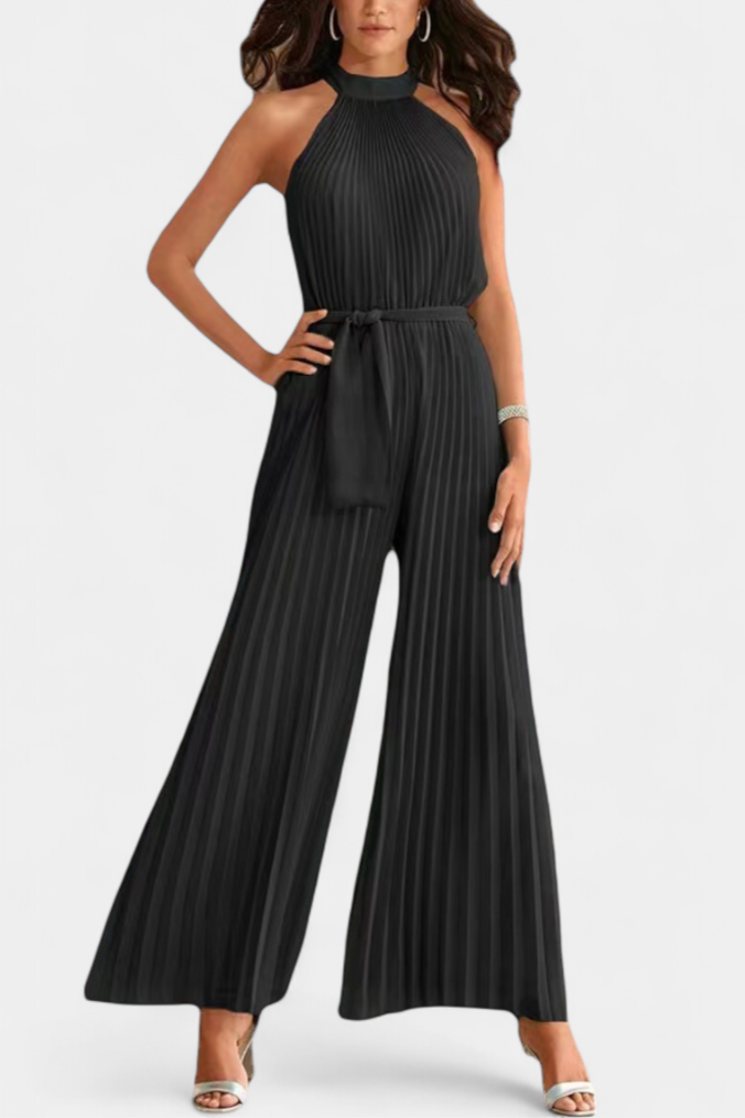 Patrizia Mono Palazzo Pleated with Halter Neck