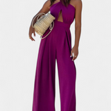 Jessica Mono Halter Crossback with Open Back and Wide Leg