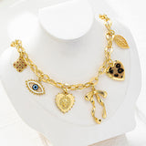 Lena – Gold Necklace with Stone Accents