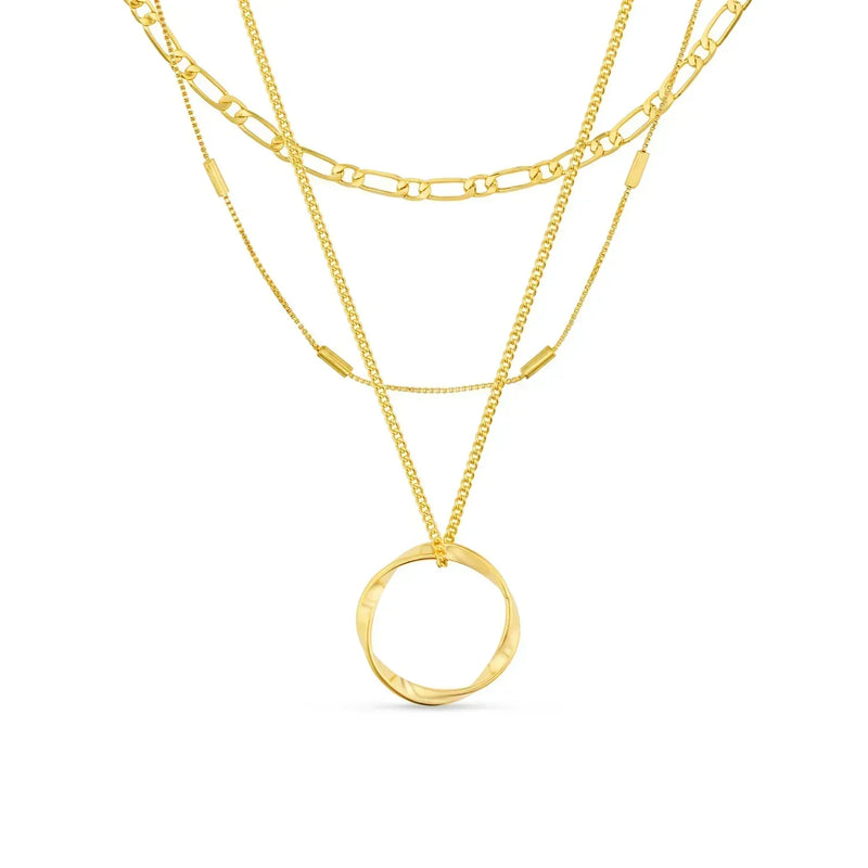 Ruth – Gold Necklace with Elegant and Structured Pendant