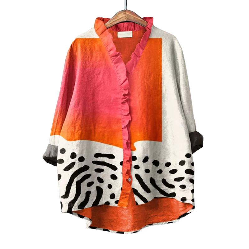Rosana | Summer Blouse with Artistic Print