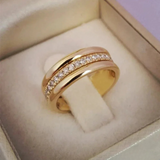 Elegant Zirconia Ring with Double Insert